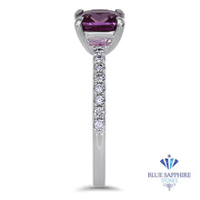 Load image into Gallery viewer, 1.56ct Cushion Pink Sapphire Ring with Diamond Accents in 18K White Gold