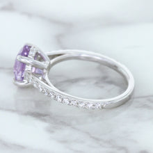 Load image into Gallery viewer, 2.01ct Oval Unheated EGL Certified Purple Sapphire Ring with Diamonds in 18K White Gold