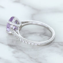 Load image into Gallery viewer, 2.01ct Oval Unheated EGL Certified Purple Sapphire Ring with Diamonds in 18K White Gold