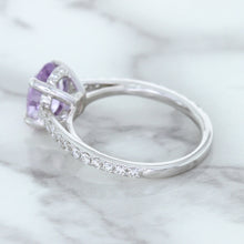 Load image into Gallery viewer, 2.01ct Oval Unheated EGL Certified Purple Sapphire Ring with Diamonds in 18K White Gold