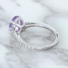 Load image into Gallery viewer, 2.01ct Oval Unheated EGL Certified Purple Sapphire Ring with Diamonds in 18K White Gold