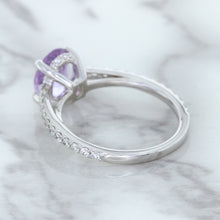 Load image into Gallery viewer, 2.01ct Oval Unheated EGL Certified Purple Sapphire Ring with Diamonds in 18K White Gold
