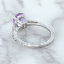 Load image into Gallery viewer, 2.01ct Oval Unheated EGL Certified Purple Sapphire Ring with Diamonds in 18K White Gold