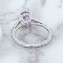 Load image into Gallery viewer, 2.01ct Oval Unheated EGL Certified Purple Sapphire Ring with Diamonds in 18K White Gold