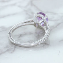 Load image into Gallery viewer, 2.01ct Oval Unheated EGL Certified Purple Sapphire Ring with Diamonds in 18K White Gold