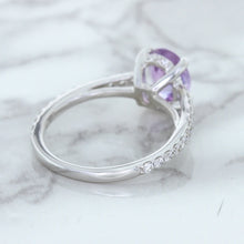 Load image into Gallery viewer, 2.01ct Oval Unheated EGL Certified Purple Sapphire Ring with Diamonds in 18K White Gold