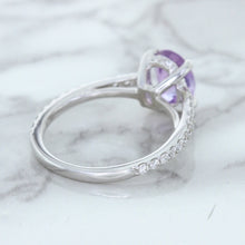 Load image into Gallery viewer, 2.01ct Oval Unheated EGL Certified Purple Sapphire Ring with Diamonds in 18K White Gold