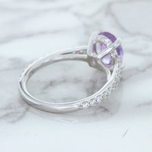 Load image into Gallery viewer, 2.01ct Oval Unheated EGL Certified Purple Sapphire Ring with Diamonds in 18K White Gold
