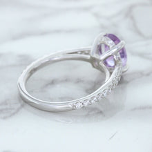 Load image into Gallery viewer, 2.01ct Oval Unheated EGL Certified Purple Sapphire Ring with Diamonds in 18K White Gold