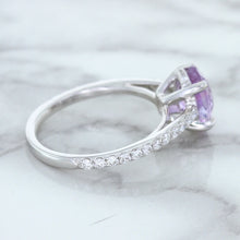 Load image into Gallery viewer, 2.01ct Oval Unheated EGL Certified Purple Sapphire Ring with Diamonds in 18K White Gold