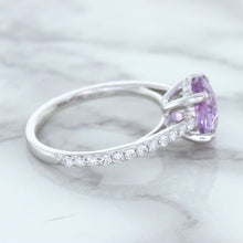 Load image into Gallery viewer, 2.01ct Oval Unheated EGL Certified Purple Sapphire Ring with Diamonds in 18K White Gold