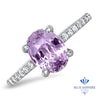 2.01ct Oval Unheated EGL Certified Purple Sapphire Ring with Diamonds in 18K White Gold