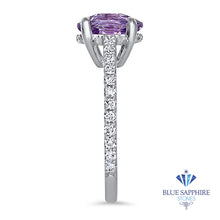 Load image into Gallery viewer, 2.01ct Oval Unheated EGL Certified Purple Sapphire Ring with Diamonds in 18K White Gold