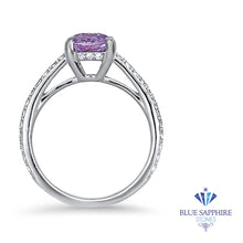 Load image into Gallery viewer, 2.01ct Oval Unheated EGL Certified Purple Sapphire Ring with Diamonds in 18K White Gold