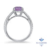 2.01ct Oval Unheated EGL Certified Purple Sapphire Ring with Diamonds in 18K White Gold