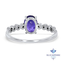 Load image into Gallery viewer, 1.10ct Oval Purple Sapphire Ring with Diamonds in 18K White Gold