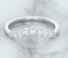 Load image into Gallery viewer, 0.45ctw Diamond Curved Band in 18K White Gold