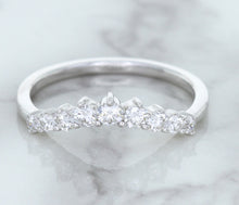 Load image into Gallery viewer, 0.45ctw Diamond Curved Band in 18K White Gold