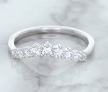 Load image into Gallery viewer, 0.45ctw Diamond Curved Band in 18K White Gold