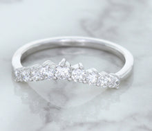 Load image into Gallery viewer, 0.45ctw Diamond Curved Band in 18K White Gold