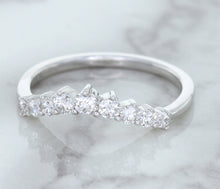 Load image into Gallery viewer, 0.45ctw Diamond Curved Band in 18K White Gold