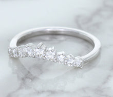 Load image into Gallery viewer, 0.45ctw Diamond Curved Band in 18K White Gold