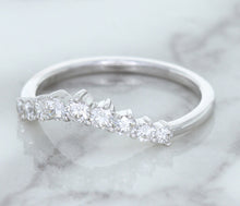 Load image into Gallery viewer, 0.45ctw Diamond Curved Band in 18K White Gold