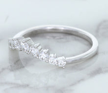 Load image into Gallery viewer, 0.45ctw Diamond Curved Band in 18K White Gold