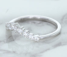 Load image into Gallery viewer, 0.45ctw Diamond Curved Band in 18K White Gold