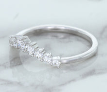 Load image into Gallery viewer, 0.45ctw Diamond Curved Band in 18K White Gold