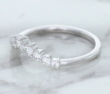 Load image into Gallery viewer, 0.45ctw Diamond Curved Band in 18K White Gold