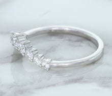 Load image into Gallery viewer, 0.45ctw Diamond Curved Band in 18K White Gold