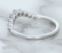 Load image into Gallery viewer, 0.45ctw Diamond Curved Band in 18K White Gold