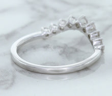 Load image into Gallery viewer, 0.45ctw Diamond Curved Band in 18K White Gold