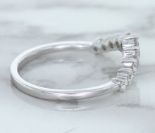 Load image into Gallery viewer, 0.45ctw Diamond Curved Band in 18K White Gold