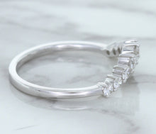 Load image into Gallery viewer, 0.45ctw Diamond Curved Band in 18K White Gold
