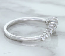 Load image into Gallery viewer, 0.45ctw Diamond Curved Band in 18K White Gold