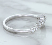 Load image into Gallery viewer, 0.45ctw Diamond Curved Band in 18K White Gold