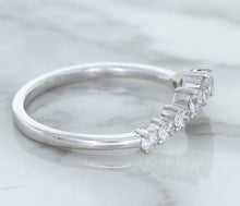 Load image into Gallery viewer, 0.45ctw Diamond Curved Band in 18K White Gold