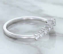 Load image into Gallery viewer, 0.45ctw Diamond Curved Band in 18K White Gold