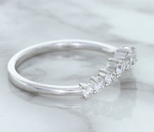 Load image into Gallery viewer, 0.45ctw Diamond Curved Band in 18K White Gold