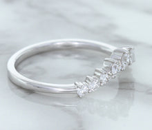 Load image into Gallery viewer, 0.45ctw Diamond Curved Band in 18K White Gold