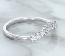 Load image into Gallery viewer, 0.45ctw Diamond Curved Band in 18K White Gold