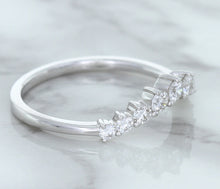Load image into Gallery viewer, 0.45ctw Diamond Curved Band in 18K White Gold