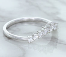 Load image into Gallery viewer, 0.45ctw Diamond Curved Band in 18K White Gold