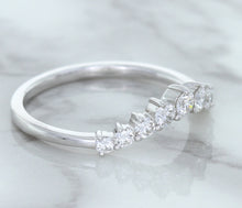 Load image into Gallery viewer, 0.45ctw Diamond Curved Band in 18K White Gold