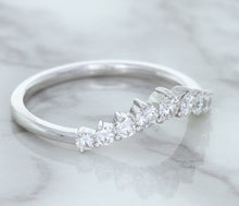 Load image into Gallery viewer, 0.45ctw Diamond Curved Band in 18K White Gold
