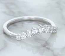Load image into Gallery viewer, 0.45ctw Diamond Curved Band in 18K White Gold