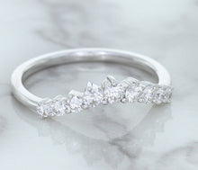 Load image into Gallery viewer, 0.45ctw Diamond Curved Band in 18K White Gold