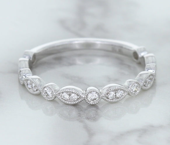 0.23ctw Diamond Alternating Marquise Band in 18K White Gold